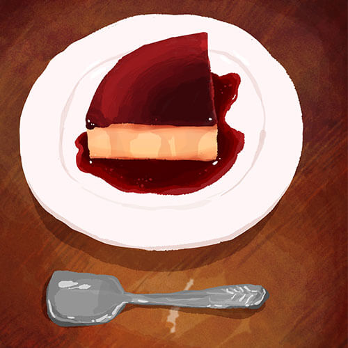 喫茶店プリンのイラスト