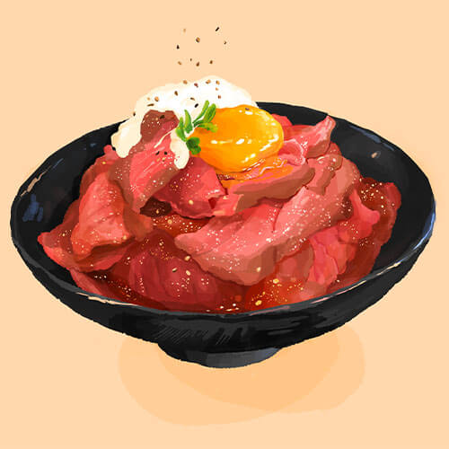 ビーフ丼のイラスト