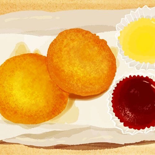 アツアツカマンベールチーズコロッケのイラスト