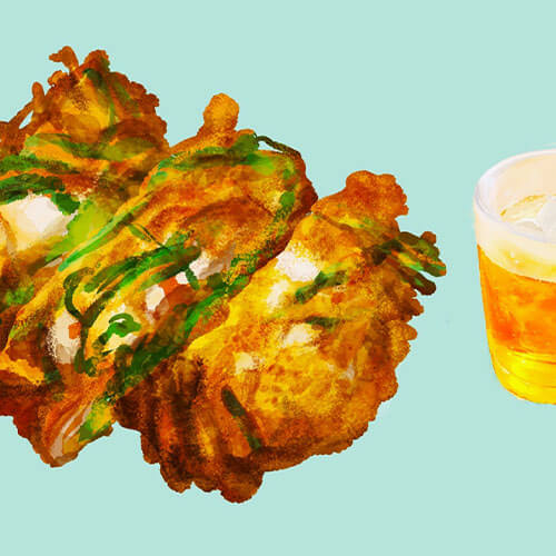 海鮮チヂミのイラスト