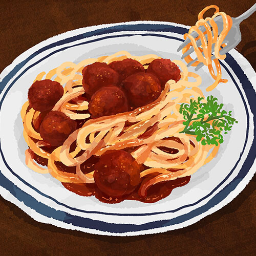 喫茶店パスタのイラスト