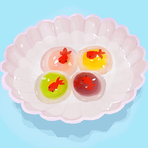 金魚水まんじゅうのイラスト