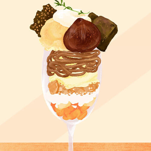マロンパフェのイラスト