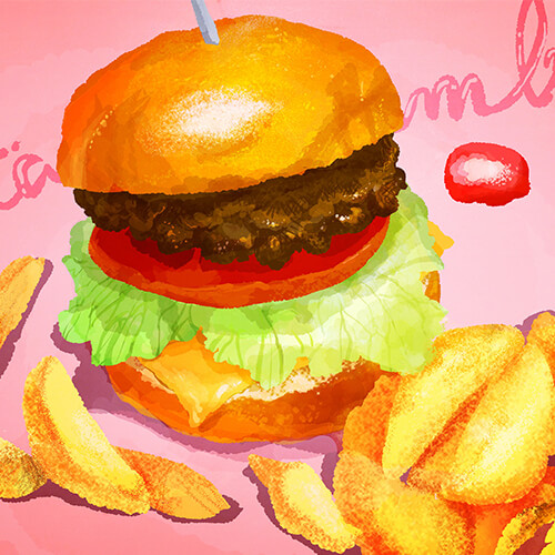 ハンバーガーのイラスト