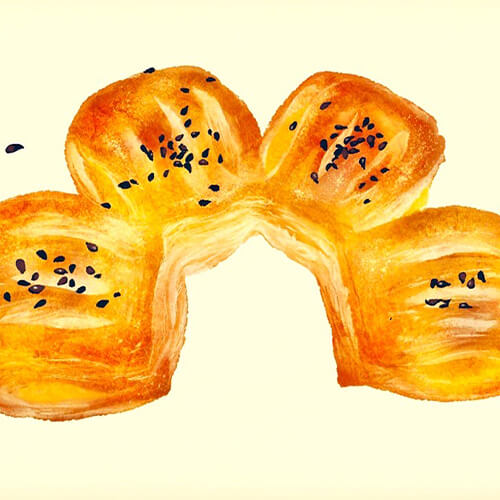 面白いパンのイラスト